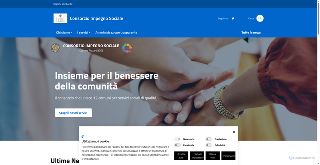 Security scan screenshot of https://www.consorzioimpegnosociale.it/