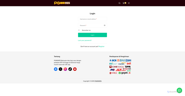 Security scan screenshot of https://pgwin955.net/my-account/
