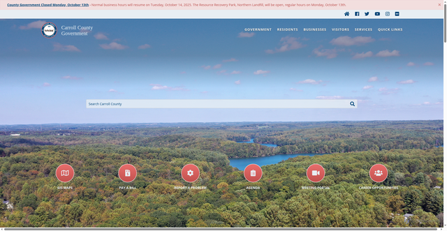 Security scan screenshot of https://www.carrollcountymd.gov/