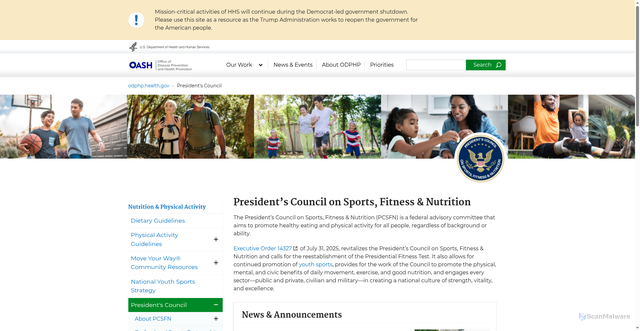 Security scan screenshot of https://www.hhs.gov/fitness/index.html
