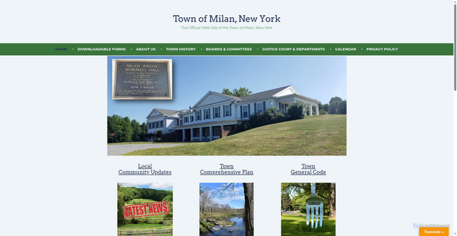 Security scan screenshot of https://milan-ny.gov/