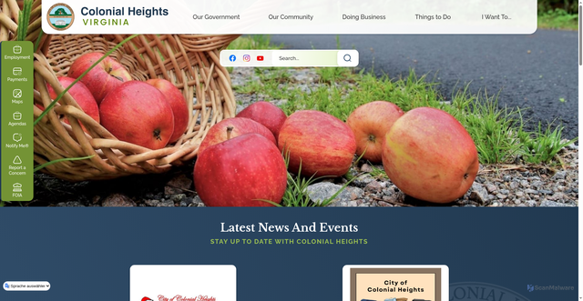 Security scan screenshot of https://colonialheightsva.gov/