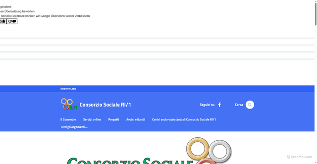 Security scan screenshot of https://consorziosocialeri1.it/