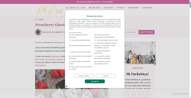 Security scan screenshot of https://lilluna.com/strawberry-ghosts/