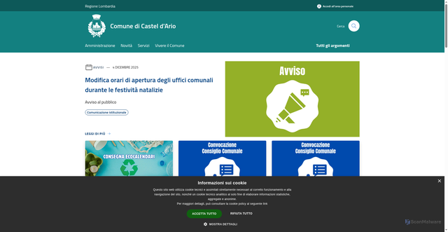 Security scan screenshot of https://www.comune.casteldario.mn.it/it