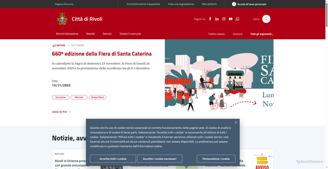 Security scan screenshot of https://www.comune.rivoli.to.it/