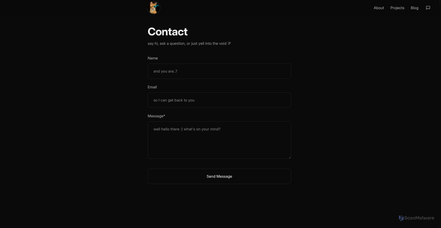 Security scan screenshot of https://woflo.dev/contact/?hey