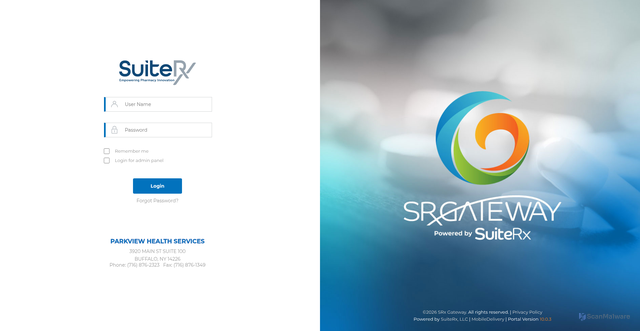 Security scan screenshot of https://portal.parkviewhs.com
