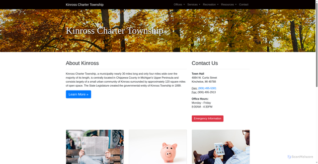 Security scan screenshot of https://kinrosstownship-mi.gov/