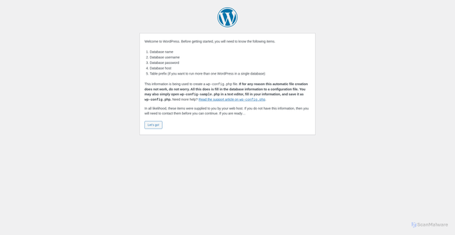 Security scan screenshot of https://www.mediciveterinariteramo.it/wp-admin/setup-config.php