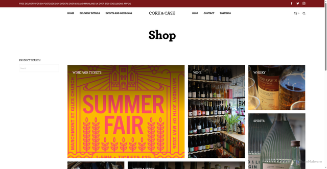 Security scan screenshot of https://corkandcask.co.uk