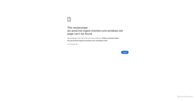Security scan screenshot of https://westeurope-dcr.prod.hot.ingest.monitor.core.windows.net