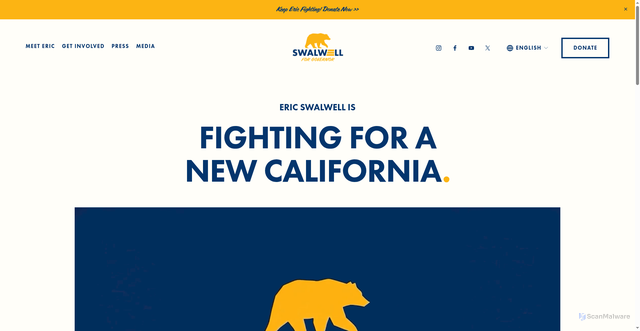Security scan screenshot of https://www.ericswalwell.com/