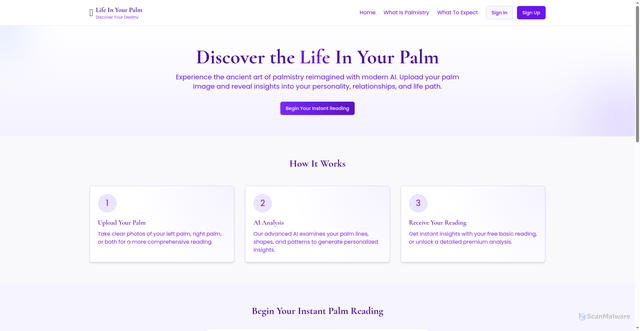 Security scan screenshot of http://palm-whisper-visions.pages.dev/