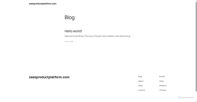 Security scan screenshot of https://saasproductplatform.com/