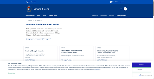 Security scan screenshot of https://www.comune.meina.no.it/