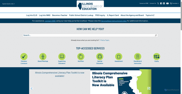 Security scan screenshot of https://www.isbe.net/