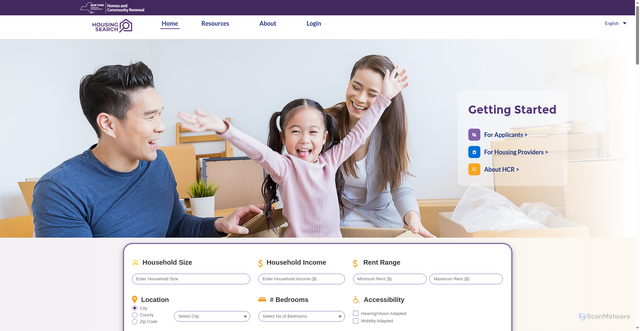 Security scan screenshot of https://nyhousingsearch.gov/
