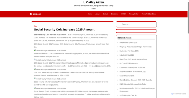 Security scan screenshot of https://loatleyaiden.pages.dev/warot-social-security-cola-increase-2025-amount-qhmmu/