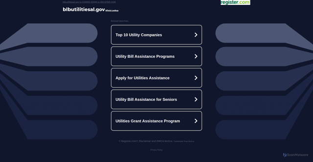 Security scan screenshot of https://www.blbutilitiesal.gov/