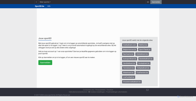 Security scan screenshot of https://sportid.be