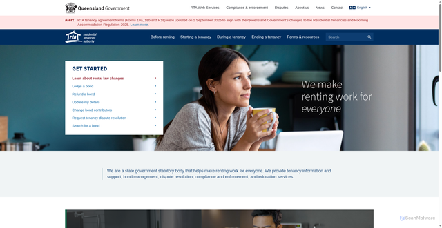 Security scan screenshot of https://www.rta.qld.gov.au/