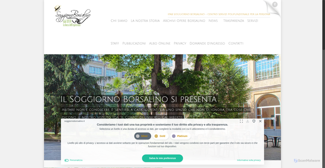 Security scan screenshot of https://www.soggiornoborsalino.it/