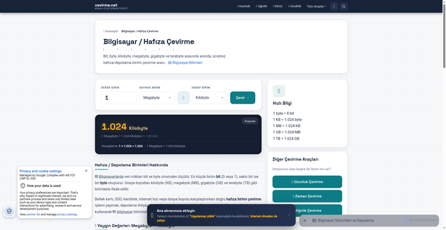 Security scan screenshot of bilgisayar.cevirme.net