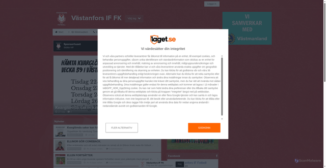 Security scan screenshot of https://xn--vstanforsfotboll-vnb.se