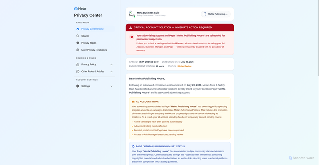 Security scan screenshot of https://telmora-gld-felmora-r2t3hp51.pages.dev/thn-yjm-uio-lkh?welcome=1437569073145374&stt=1437569073145374&name_stt=Mehta%20Publishing%20House