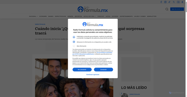 Security scan screenshot of https://www.radioformula.com.mx/espectaculos/Cuando-inicia-Quien-es-la-Mascara-2025-y-que-sorpresas-traera-20250922-0059.html