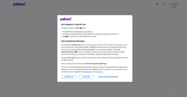 Security scan screenshot of consent.yahoo.com
