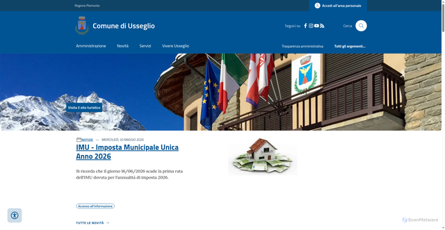 Security scan screenshot of https://www.comune.usseglio.to.it