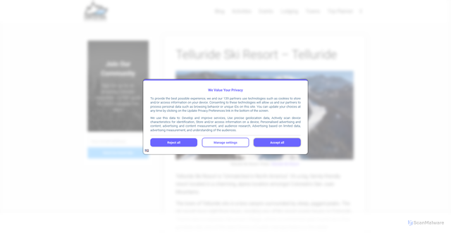 Security scan screenshot of https://www.uncovercolorado.com/skiing-snowboarding/telluride-ski-resort/