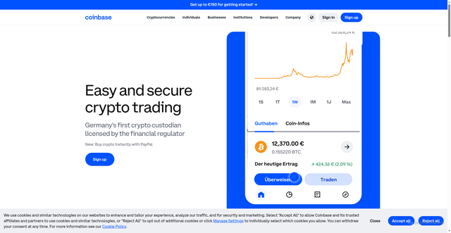 Security scan screenshot of https://coinbase.com/