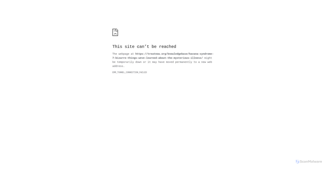 Security scan screenshot of https://treatnow.org/knowledgebase/havana-syndrome-7-bizarre-things-weve-learned-about-the-mysterious-illness/
