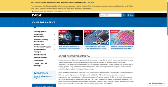 Security scan screenshot of https://www.nist.gov/chips