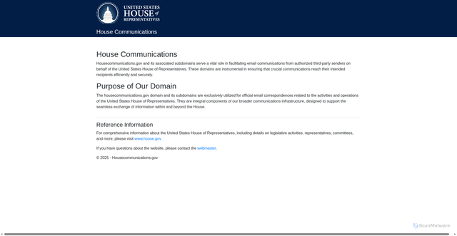 Security scan screenshot of https://www.housecommunications.gov/
