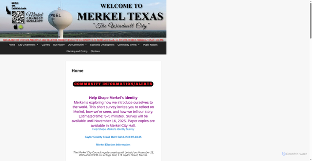 Security scan screenshot of https://merkeltexas.com/
