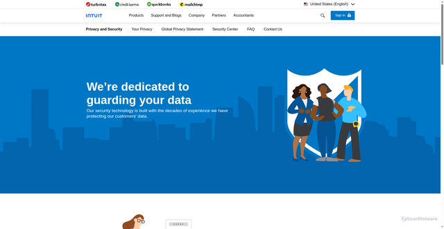 Security scan screenshot of https://security.intuit.com/