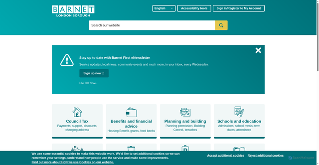 Security scan screenshot of https://www.barnet.gov.uk/