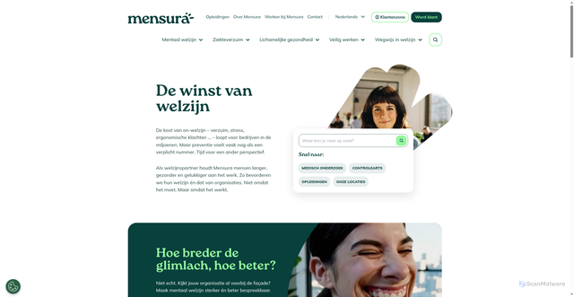 Security scan screenshot of https://www.mensura.be