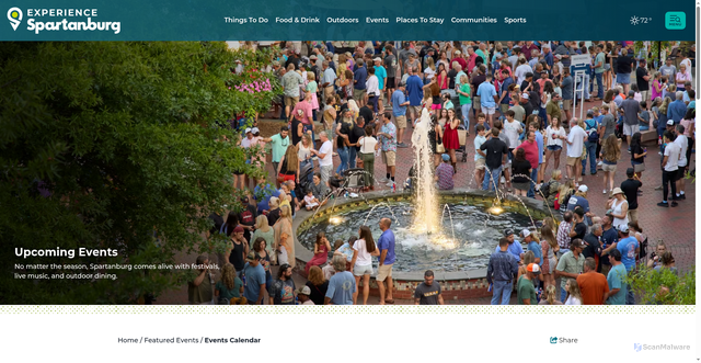 Security scan screenshot of https://www.experiencespartanburg.com/spartanburg-events/upcoming-events/