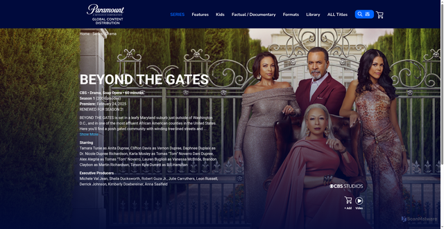 Security scan screenshot of https://paramountglobalcontent.com/title/beyond-the-gates