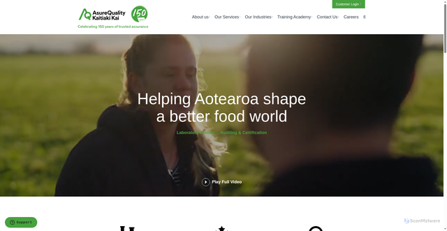 Security scan screenshot of http://www.asurequality.com/