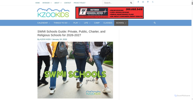Security scan screenshot of https://kzookids.com/schools/