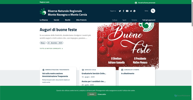 Security scan screenshot of https://www.navegnacervia.it/