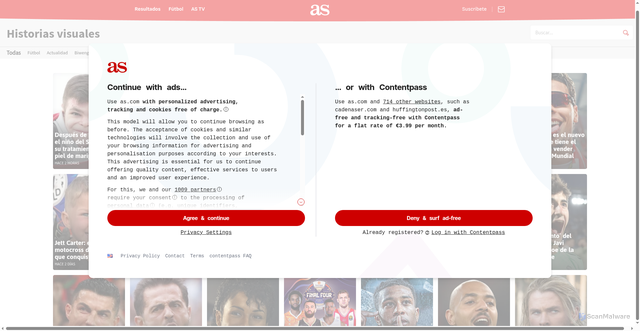 Security scan screenshot of https://stories.as.com