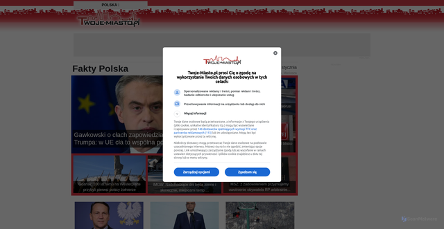Security scan screenshot of https://twoje-miasto.pl