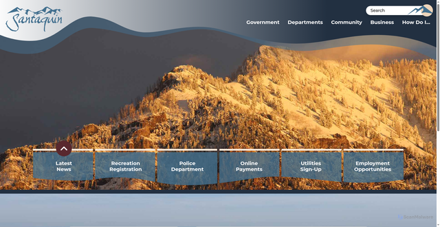 Security scan screenshot of https://www.santaquin.gov/
